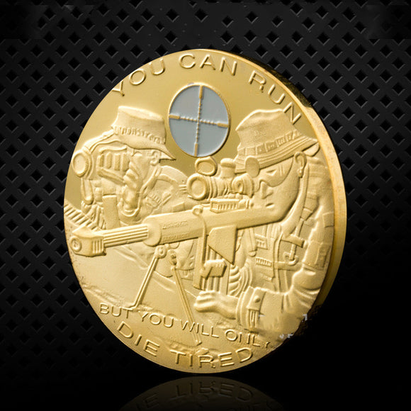 Moneda Conmemorativa Bañada en Oro - Insignia Coleccionable Premium