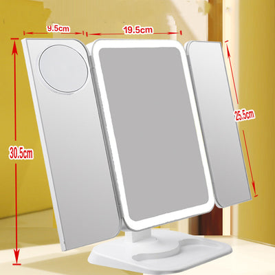 Espejo de Maquillaje Tríptico con Luz LED y Aumento 10X - Image 12