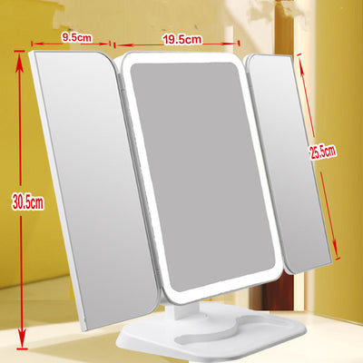 Espejo de Maquillaje Tríptico con Luz LED y Aumento 10X - Image 13