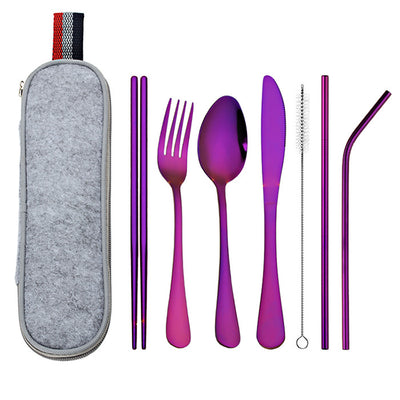 Juego de Cubiertos Portátil de Acero Inoxidable para Viajeros - Image 17