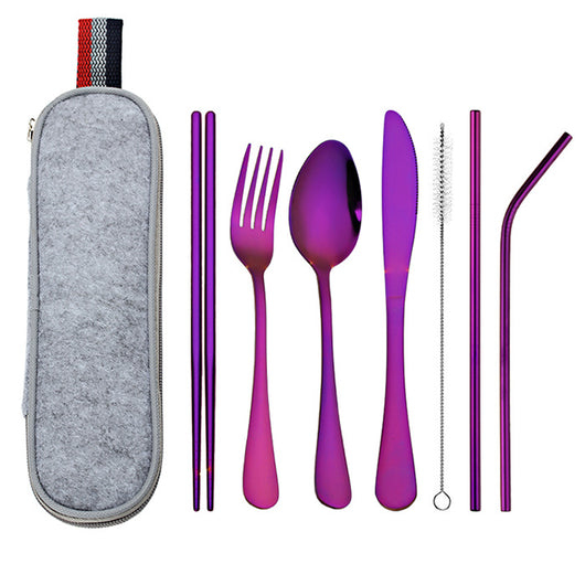 Juego de Cubiertos Portátil de Acero Inoxidable para Viajeros - Image 3