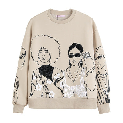 Sudadera Suelta con Estampado Flocking para Niñas - Image 2