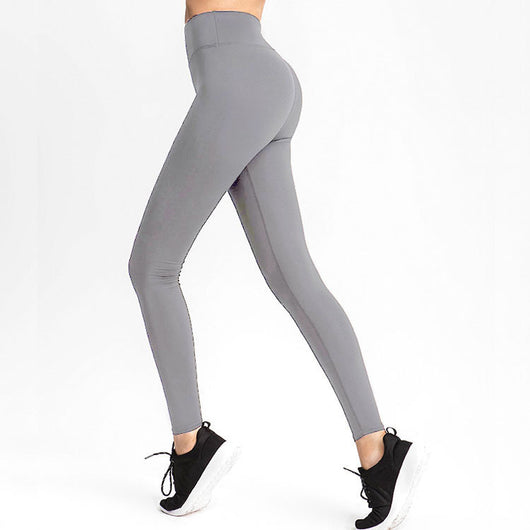 Pantalones Yoga Cintura Alta Deportivos de Colores Sólidos Estilo Europeo - Image 6