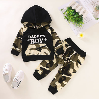 Suéter Infantil Camuflado Dos Piezas con Letras y Mangas Largas - Image 3