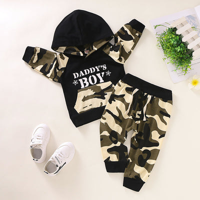 Suéter Infantil Camuflado Dos Piezas con Letras y Mangas Largas - Image 5