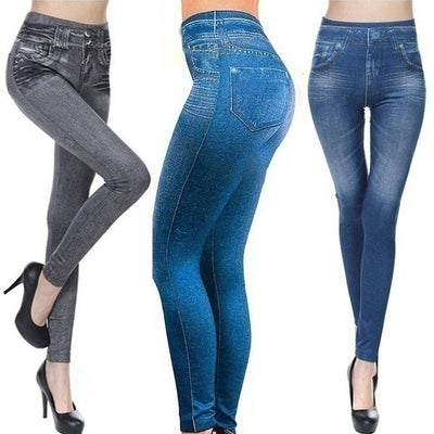 Leggings Love de Algodón Imitación Denim sin Costuras - Image 5