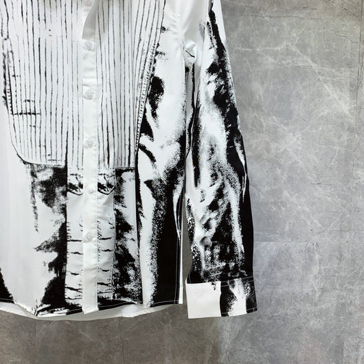 Camisa Estampada Manga Larga Hombre Estilo Británico Moda Coreana Ajuste Delgado - Image 7