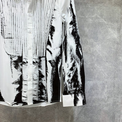 Camisa Estampada Manga Larga Hombre Estilo Británico Moda Coreana Ajuste Delgado - Image 2