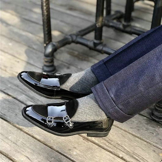 Zapatos Monk de Cuero Negro con Hebilla - Mocasín Cómodo Punta Fina para Hombre - Image 4