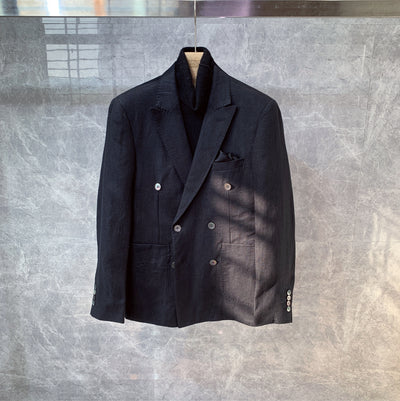 Saco de Lino Doble Botonadura para Hombre - Corte Casual - Image 9