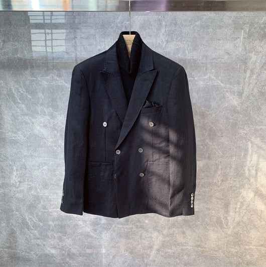 Saco de Lino Doble Botonadura para Hombre - Corte Casual - Image 9