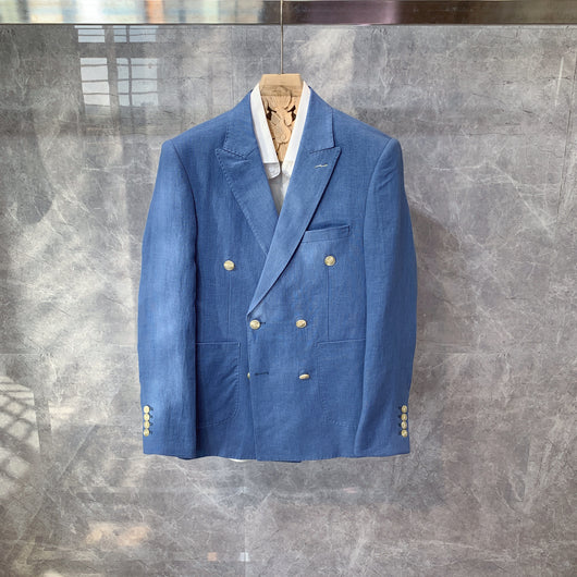 Saco de Lino Doble Botonadura para Hombre - Corte Casual - Image 11