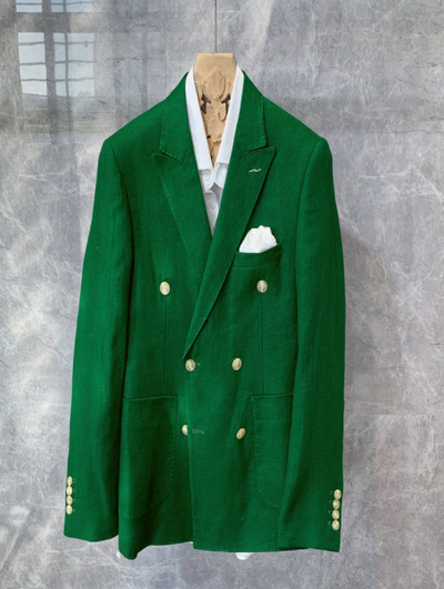 Saco de Lino Doble Botonadura para Hombre - Corte Casual