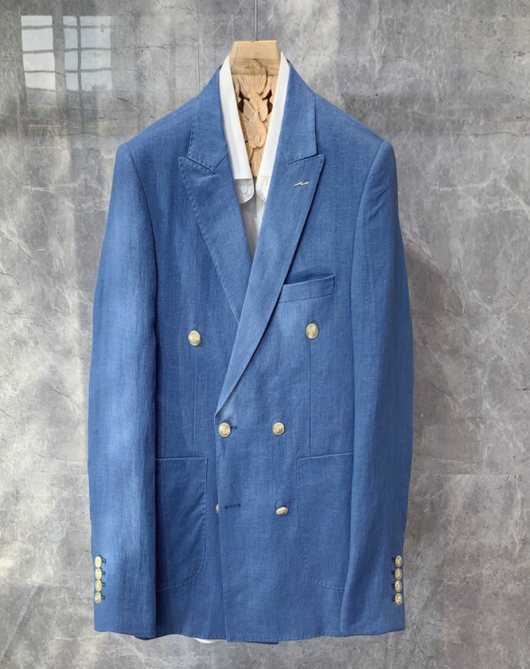 Saco de Lino Doble Botonadura para Hombre - Corte Casual - Image 2
