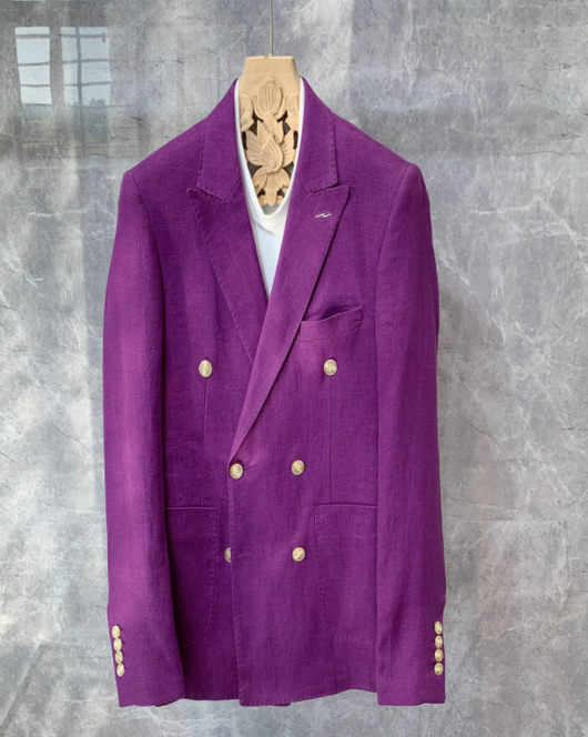 Saco de Lino Doble Botonadura para Hombre - Corte Casual - Image 3