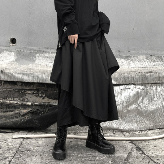 Falda Hakama Ancha con Niveles Irregulares para Mujer - Image 8