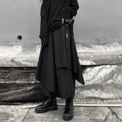Falda Hakama Ancha con Niveles Irregulares para Mujer - Image 9