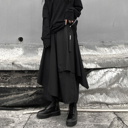 Falda Hakama Ancha con Niveles Irregulares para Mujer - Image 9