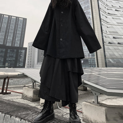 Falda Hakama Ancha con Niveles Irregulares para Mujer - Image 7