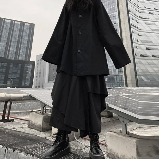 Falda Hakama Ancha con Niveles Irregulares para Mujer - Image 7