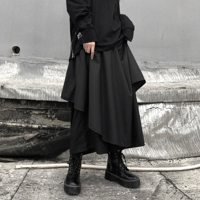 Falda Hakama Ancha con Niveles Irregulares para Mujer - Image 4