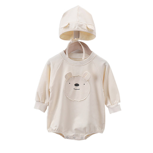Pijama Enterizo con Capucha Osito de Algodón para Bebé