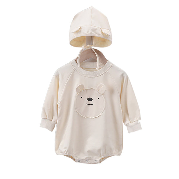 Pijama Enterizo con Capucha Osito de Algodón para Bebé