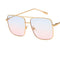 Gafas Retro Cuadradas Grandes con Marco Metálico Espejo Plano Estilo Literario
