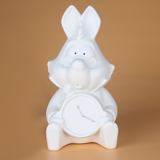 Lámpara de Mesita Conejo Blanco Alicia - Luz Nocturna Decorativa