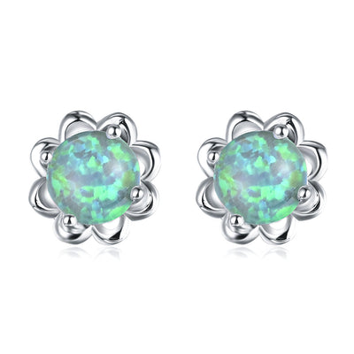 Aretes de Ópalo Floral para Mujer - Image 9
