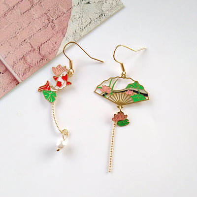 Aretes Abanico Estilo Retro Nacional con Temperamento