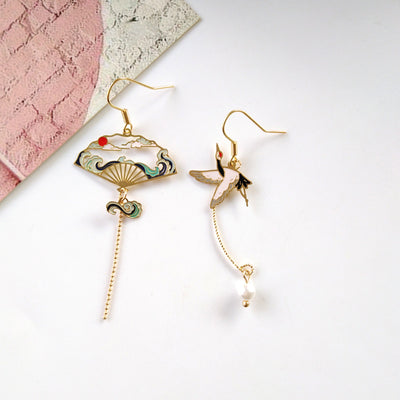 Aretes Abanico Estilo Retro Nacional con Temperamento - Image 2
