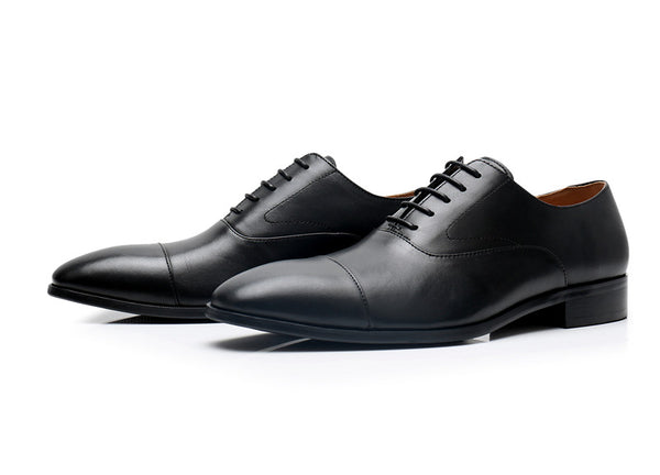 Zapatos de Cuero Británicos para Hombre con Cordones y Corte Bajo