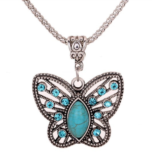 Collar de Turquesa con Diamantes Estilo Europeo y Americano - Image 12