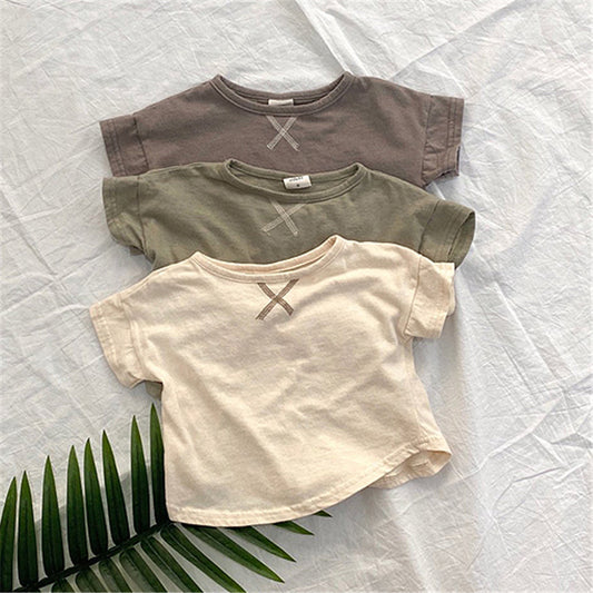 Playera Básica de Manga Corta para Niños - Perfecta para el Verano