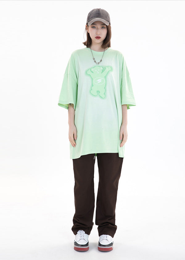 Camiseta Retro Unisex con Estampado de Oso - Diseño Vintage Casual para Hombre y Mujer