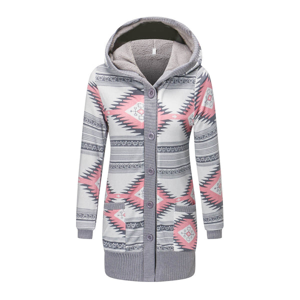 Cardigan tejido con capucha