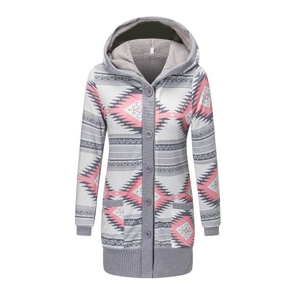 Cardigan tejido con capucha