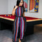 Jumpsuit Rayado sin Mangas con Detalles de Madera - Diseño Europeo Moderno