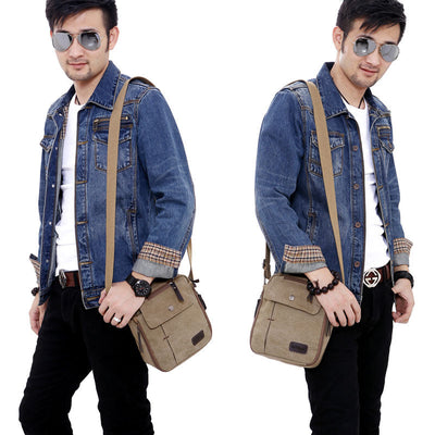 Bolsa Mensajero Canvas Estilo Vertical - Mochila Multifuncional para Viaje y Deporte - Image 11
