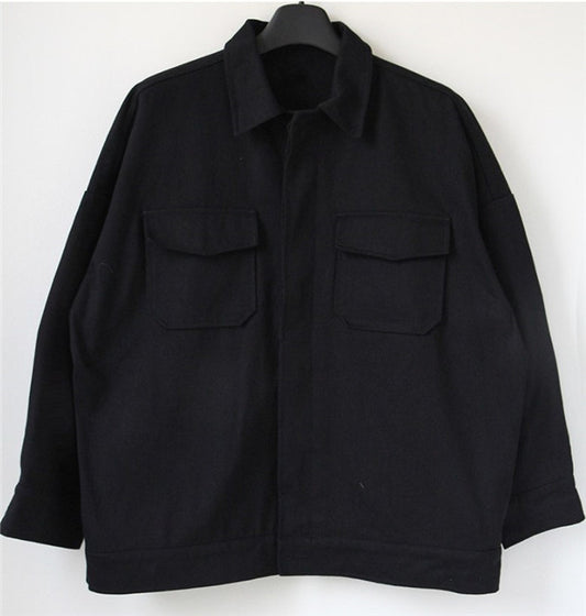 Camisa de Trabajo Primavera Otoño Hombre Manga Larga Estilo Coreano Suelta Casual