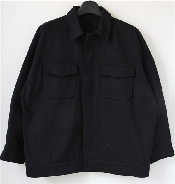 Camisa de Trabajo Primavera Otoño Hombre Manga Larga Estilo Coreano Suelta Casual