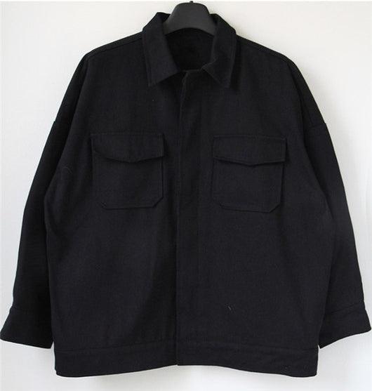 Camisa de Trabajo Primavera Otoño Hombre Manga Larga Estilo Coreano Suelta Casual