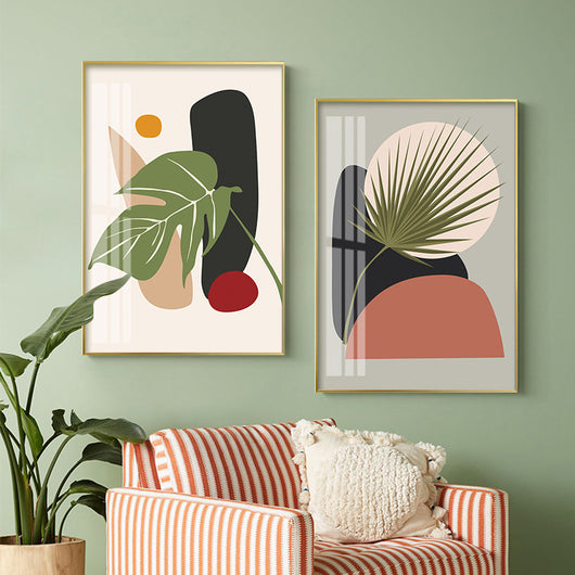 Cuadro Decorativo Abstracto Lujo Moderno con Hojas y Plantas - Image 8