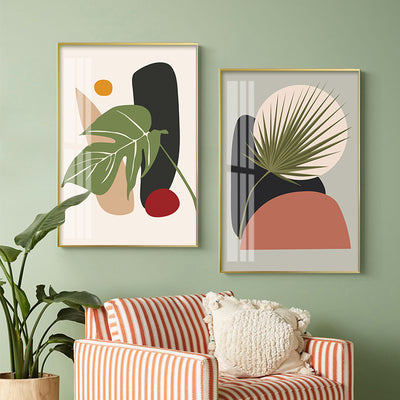 Cuadro Decorativo Abstracto Lujo Moderno con Hojas y Plantas - Image 3
