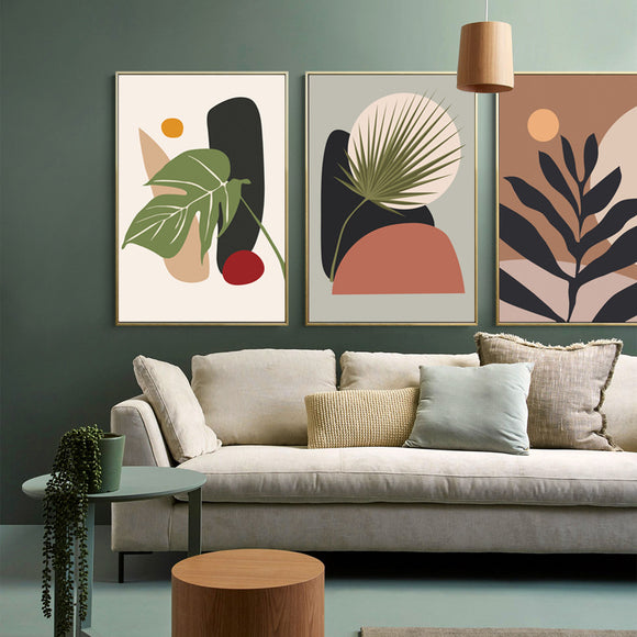 Cuadro Decorativo Abstracto Lujo Moderno con Hojas y Plantas