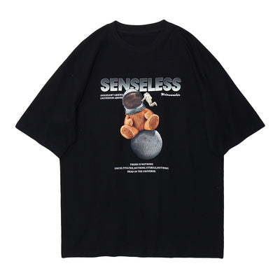 Camiseta Estampado Oso de Moda Europea y Americana - Image 9