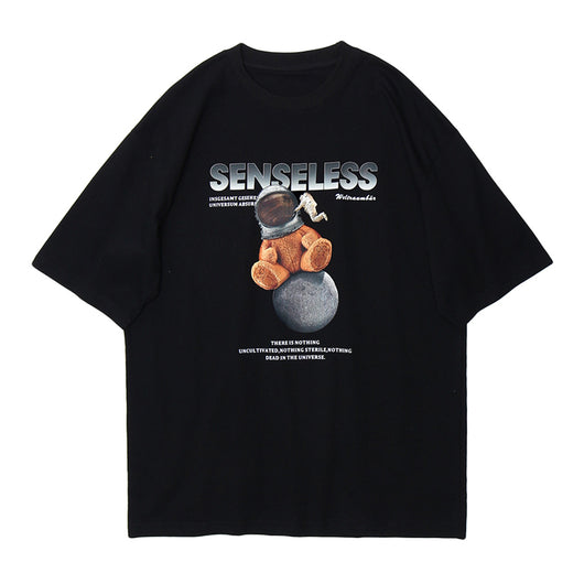 Camiseta Estampado Oso de Moda Europea y Americana - Image 9