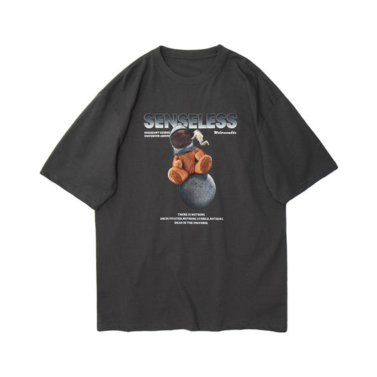 Camiseta Estampado Oso de Moda Europea y Americana - Image 10