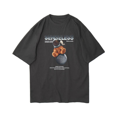 Camiseta Estampado Oso de Moda Europea y Americana - Image 5